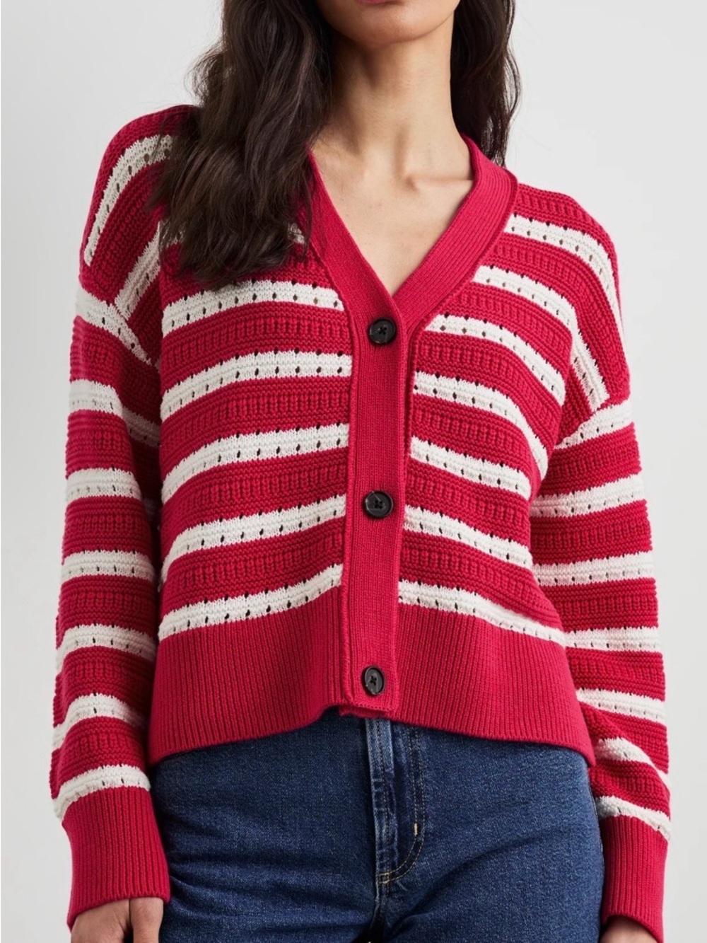 Rails Geneva Pink Stripe Cardigan